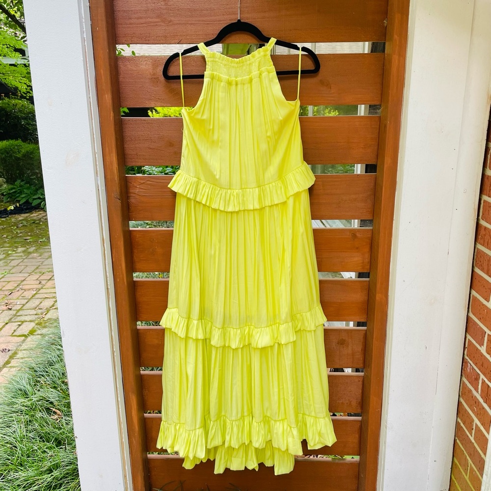 Bright chartreuse maxi dress!